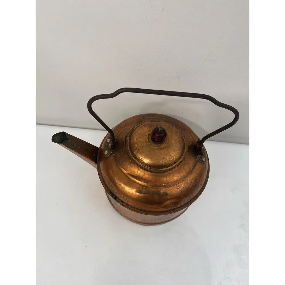 Antique Revere Ware Copper Tea Kettle Pot 1801 Rome  NY 7